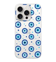 PrintiFy Apple  iPhone 15 Pro Max ile Uyumlu 1mm Slim Fit Nazar Boncuğu 1 Baskılı Şeffaf  Kılıf