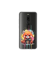 Redmi 8 ile Uyumlu Splash Tilki Tasarımlı Şeffaf Silikon Kılıf