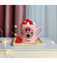 Minnie Mouse Tasarımlı Kişiye Özel Pembe Türk Kahvesi Fincanı