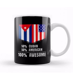 50% Cuban 50% American %100 Awesome Immigrant Kupa Bardak Porselen