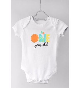 1 Yaş One Boho Kısa Kol Çıtçıtlı Bebek Body