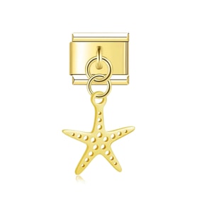 Deniz Yıldızı Gold Çelik İtalyan Charm