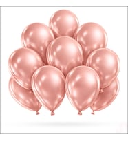 Metalik Parlak Balon, 30 cm x 10 Adet - Rose Gold
