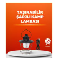 Mey İthalat® 4 Fonksiyonlu Dekoratif Kamp Lambası – Tungsten Ampul, USB Çıkışlı