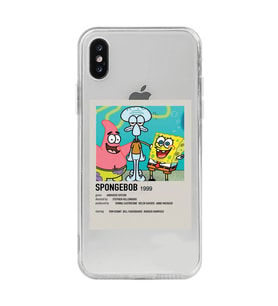 Iphone X / Xs Uyumlu Sunger Bob Minimalist Poster Desenli Şeffaf Telefon Kılıfı