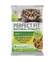 Perfect Fit Natural Vitality Hindi ve Tavuklu Kedi Konservesi 6x50gr