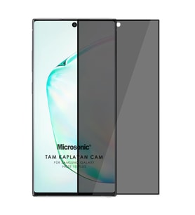 Microsonic Samsung Galaxy Note 10 Plus Privacy 5D Gizlilik Filtreli Cam Ekran Koruyucu Siyah