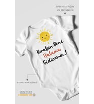 Bırakın Beni Halama Gidicemm Baskılı Bebek Zıbını – Çıtçıtlı Body  %100 Pamuk Kısa Kol (Beyaz)