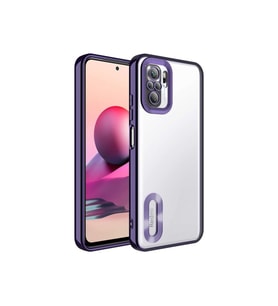 Xiaomi Redmi Note 10S Uyumlu Kılıf Kamera Korumalı Logo Gösteren Zore Omega Kapak