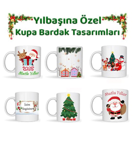 Yılbaşı Temalı Yeni Yıl Baskılı Kupa Bardak Resimli Tasarım