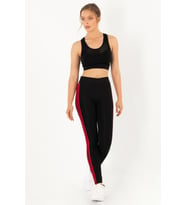 DoReMi Active Sportive Üç Çizgili Tayt-875 (Siyah)