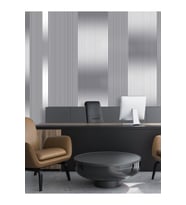 Dreamwall 3D Çizgili Desenli Silinebilir Sağlıklı Tekstil Duvar Kağıdı (Gri)