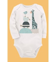 Organik Baskılı Pamuklu Unisex Bebek Body UZUNKOLE54