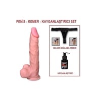 21 cm Belden Bağlamalı Gerçekçi Dildo Penis Set