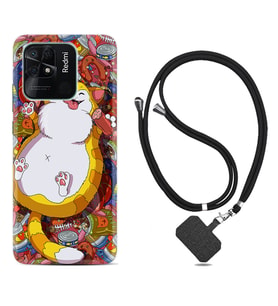 Xiaomi Redmi Note 7 8 9 Pro 10 2022 10 Pro 10S Kılıf Boyun Askılı Silikon Tombul Kedi 1739