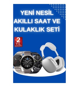 Mey İthalat® Yeni Nesil Sesli Görüşme Akıllı Saat ve Powerbank Çoklu Şarj Girişli Bluetooth Kulaklık