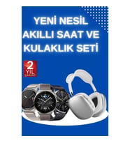 Mey İthalat® Yeni Nesil Sesli Görüşme Akıllı Saat ve Powerbank Çoklu Şarj Girişli Bluetooth Kulaklık