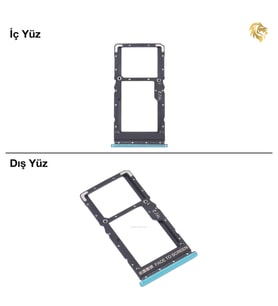 Xiaomi Redmi Note 10 5G Uyumlu Sim İç Yuvası Çiftli Yeşil Çift Hatlı Dual Sim Sim Yeri Sim Kızağı