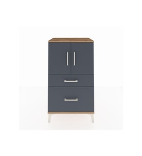 Hyperion Komodin 2 Raflı 2 Çekmeceli 2 Kapaklı 60x44x106 Çam-Antrasit