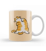 Cute Ginger Cat Orange Tabby Cat Kedi Kupa Bardak Porselen