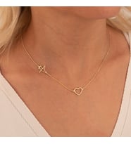 Kişiye Özel Minimalist Kalp Uçak Kolye 925K Gümüş (Gold)