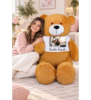 Pandamke 180 cm Kendin Tasarla Tişörtlü Tatlım Peluş Ayıcık (%100 Yerli) (Kahverengi)