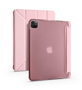 Apple Ipad Pro 4. Nesil M2 2022 11 Inç Uyumlu Kalemlikli Tablet Kılıfı (Rose Gold Altın)