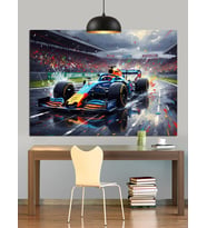 Formula 1 Yarış Arabası Spor Dekoratif Kanvas - Mdf Ahşap Tablo