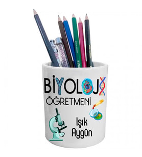 Biyoloji Öğretmenine Hediye İsimli Kalemlik - Öğretmenler Günü Hediyesi