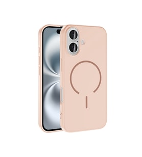 Apple iPhone 16 Uyumlu Kılıf M-safe Şarj Özellikli Zore Meta Kapak (Rose)