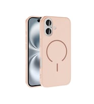 Apple iPhone 16 Uyumlu Kılıf M-safe Şarj Özellikli Zore Meta Kapak (Rose)