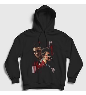 Presmono Unisex Beyaz Tyler Film Dövüş Kulübü Fight Club Kapüşonlu Sweatshirt 245009tt (Siyah)