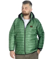 Mode XL Büyük Beden Mont Kapitone Kapşonlu 22602 Yeşil