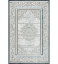Eliana Home Baskılı, Yıkanabilir Kaymaz Taban Salon Halısı LNA0772 100x150 cm (Gri)