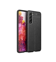 Samsung Galaxy S22 Plus Kılıf Deri Görünümlü Slim Silikon (Siyah)