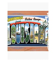 Baton Rouge Louisiana Selamlar Kartpostal Tablo Ahşap Poster Dekoratif