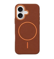 İphone 16 Luno Deri Kapak - Kahverengi