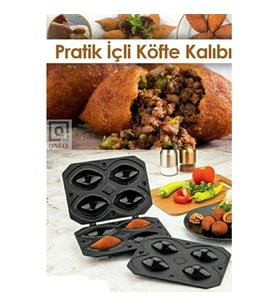 QNİAY Lüx Siyah Pratik 4'lü İçli Köfte Kalıbı