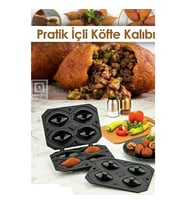 QNİAY Lüx Siyah Pratik 4'lü İçli Köfte Kalıbı