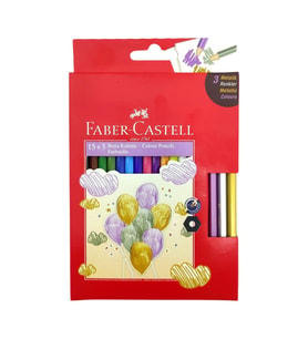 Faber Castell Kuru Boya Kalemi 15 Renk+3 Metalik Renk