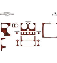 Meriç® Citroen Berlingo Ön Torpido Kaplama Maun 11 Parça 2002-2008 (Maun)