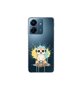 Redmi 13C ile Uyumlu Splash Mirket Tasarımlı Şeffaf Silikon Kılıf