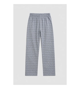 Erkek Ekose Desen %100 Pamuk Mavi Pijama Altı