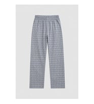 Erkek Ekose Desen %100 Pamuk Mavi Pijama Altı