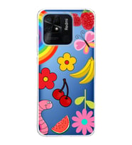 PrintiFy Xiaomi Redmi 10C ile Uyumlu 1mm Slim Fit Water Color 5 Baskılı Şeffaf  Kılıf