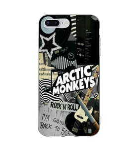 Iphone 7 Plus / 8 Plus Uyumlu Arctic Monkeys Kolaj Desenli Şeffaf Telefon Kılıfı