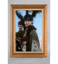 Altın Varaklı Paspartulu Çerçeveli Atatürk Tablo nt1113