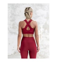 Bordo Sırtı Çapraz Askılı Spor Büstiyer ( Sporcu Sütyeni )