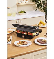 Gastro Grill Glass 2400W Tost ve Izgara Makinesi Walnut Brown 6 Dilim Kapasiteli (Kahverengi)
