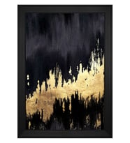 Soyut Şekiller Motifli Kanvas Tablo 80 x 110 cm Siyah Çerçeve